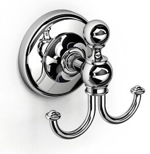 Double Coat Hook BRITISH 6.0x8.0xh8.00 cm Classic English Style Early 20th Century in Polished Stainless Steel