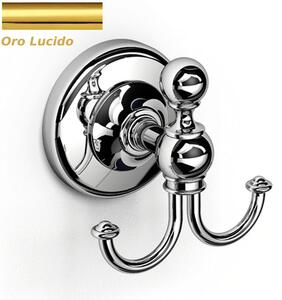 Double Coat Hook BRITISH 6.0x8.0xh8.00 cm Classic English Style Early 20th Century in Shiny Gold