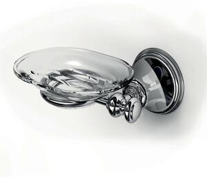 Suspended Chrome Soap Dish LIBERTY 17.5x12.5xh7 cm with Tempered Glass Container