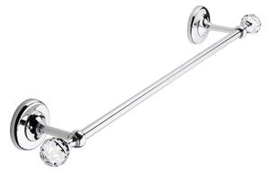 60cm Towel Rack Madras Oriente Chrome and Swarovski, Polished Chrome Finish, Made in Italy