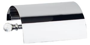 Toilet Roll Holder with Lid Linea MADRAS ORIENTE h6X13X16 cm Chrome and Swarovski