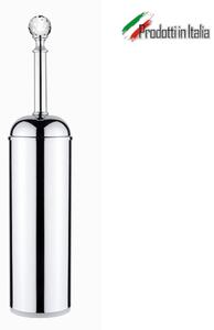 Floor and Wall Toilet Brush Holder from the MADRAS ORIENTE Line 8x8xh37 cm Chrome and Swarovski