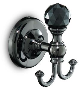 MADRAS ORIENTE Hook Line 7x6.5xh9 cm CHROME Black Gloss and Swarovski