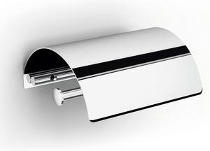 Stainless Steel 304 Toilet Roll Holder with Lid, LA PIANA Line, Polished Finish, Dimensions 14.5x13xh6 cm, Made in Italy, LA PIANA