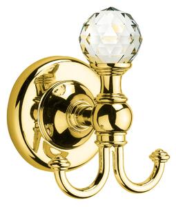 MADRAS ORIENTE Hook Line 7x6.5xh9 cm Polished Gold and Clear Crystal Swarovski