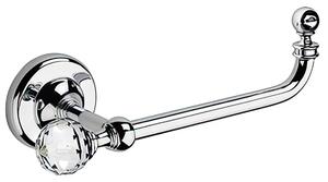 MADRAS ORIENTE Toilet Roll Holder 21.5x9xh6.5 cm Chrome and Swarovski, Polished Chrome Finish, Made in Italy