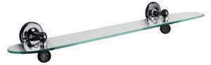 Wall Shelf 60x13.5xh8.0 cm MADRAS ORIENTE Line in Black Chrome and Black Swarovski Finish and Design, Made in Italy