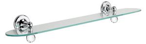 Wall Shelf 60x13.5xh8.0 cm MADRAS ORIENTE Line Chrome and Swarovski, polished chrome finish, Made in Italy