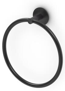 Oslo Round Circular Towel Ring, Minimalist Style, Powder Coated Matte Black Aluminium, Dimensions 19.8x5xH19.8 cm