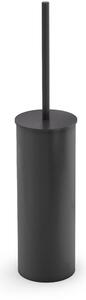 Black Matte Powder Coated Aluminium OSLO ROUND Toilet Brush Holder 8x8x h 39 cm Minimalist Style