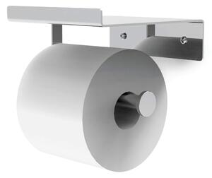 304 Stainless Steel Toilet Roll Holder with Shelf, LA PIANA Series, Size 14.5x14.3xh10.3 cm, Polished Finish, Made in Italy - LA PIANA