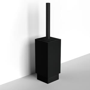 XONY Freestanding Toilet Brush Holder, Polished 304 Stainless Steel and Matte Resin, Dimensions 10.5x10.5xh 38.5 cm, Matte Black