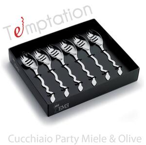 Temptation Olive Honey Spoon 6 Pieces in 1810 Stainless Steel Mirror Polished 2 mm Thickness