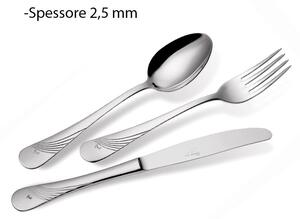 MILANO INCISO 24 Piece Cutlery Set in 18/10 Stainless Steel with Mirror Polish Finish, 2.5 mm Thickness
