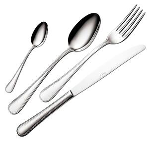 PERLES 4 Piece Cutlery Set Mirror Polished 2.5 mm Engraved Name: perles