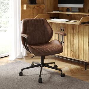 Clement Faux Leather Office Chair Brown