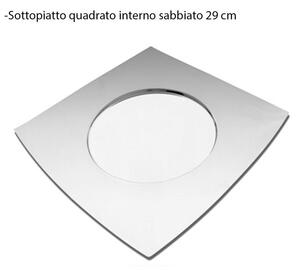 Square Underplate 29x29 cm with Frosted Interior and Polished Edge