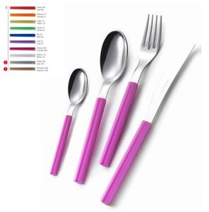 Sky Colourful Cutlery Set 4 Pieces Single Place Setting 1 Knife 1 Fork 1 Spoon 1 Coffee Spoon Stainless Steel Material 18/0 AISI 430 Nickel Free