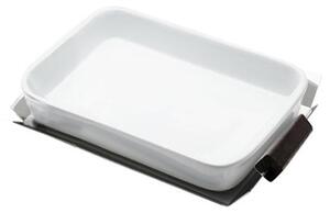 Rectangular Baking Dish with Wooden Handles and Porcelain Bakeware 43x30 cm