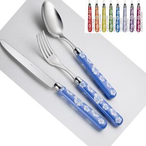 Colourful Cutlery Set 24 Pieces TIARE' in 18/10 Stainless Steel with Rounded NYLON Handle Dishwasher Safe
