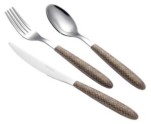 Coloured Cutlery Set 24 Pieces VERO-FABRIC in 18C Steel with NYLON Handle and Sandblasting Effect Dishwasher Safe