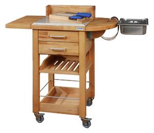 Kitchen Trolley Serving Cart 50x50xh93 cm in Beech Laminate Wood