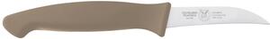 Curved 7 cm Vegetable Kitchen Knife, Dove Grey, Thermoplastic Rubber Handle Cucina Manico Beige