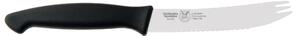 Three-Pronged 12 cm Cheese Knife, Black, Thermoplastic Rubber Handle