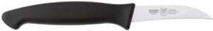 Curved 7 cm Black Vegetable Kitchen Knife with Thermoplastic Rubber Handle