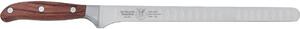 Flexible Salmon Knife with Forged and Hollowed Blade Allowing Air Passage, 26 cm, W.Nr.1.4116 Steel, Dark Mahogany Wood Handle Colour: forgiati
