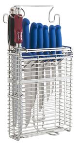 6-Piece Knife Holder Basket + 2 Sharpening Steels, Made of Stainless Steel W.Nr. 1.4307, Suitable for Holding 6 Knives + 2 Sharpening Steels