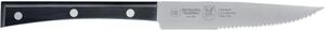Narrow Steak Knife with 13 cm Serrated Blade, Black, Paperstone Handle Perfect for Thick Meats and Steaks