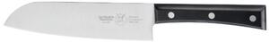 Santoku Knife 18 cm, Black Colour, Black Acetal Resin Handle
