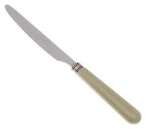 Serrated Table Knife Mistral Cutlery Set of 6 Pieces in 18.10 Steel Length 26 cm Handle in PPL Dishwasher Safe Sage Colour Mistral
