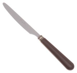 Serrated Table Knife Mistral Cutlery Set of 6 Pieces in 18.10 Steel Length 26 cm Handle in PPL Dishwasher Safe Brown Colour Mistral