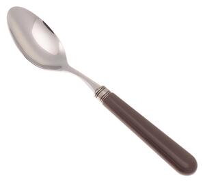MISTRAL Coffee Spoon Set of 6 Pieces in 18.10 Steel Length 16.5 cm PPL Handle with Dishwasher Safe Ring Brown