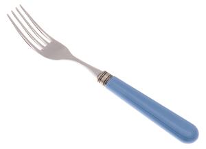Mistral Table Fork Set of 6 Pieces in 18.10 AISI430 Steel Length 26 Polypropylene Handle with Metal Ring Dishwasher Safe Blue