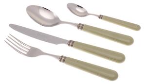 MISTRAL 24-Piece Coloured Cutlery Set in 18/10 Stainless Steel with 2.5 mm Thick Sage Coloured PPL Handle