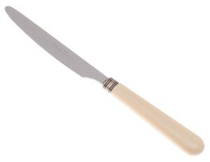 Serrated Table Knife Mistral Set of 6 Pieces in 18.10 Steel Length 26 cm Handle in PPL Dishwasher Safe Ivory Colour Mistral Cutlery