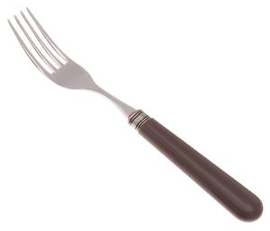 Mistral Table Fork Set of 6 Pieces in 18.10 AISI430 Steel Length 26 Polypropylene Handle with Metal Ring Dishwasher Safe Brown