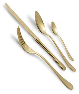 Rivadossi Serena Model 4-Piece Cutlery Set in Antique Gold PVD Stainless Steel 18.10 AISI304 2.5 mm in Cardboard Packaging