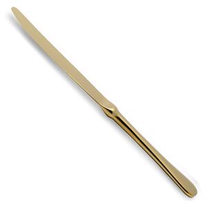 Serena Model Serrated Table Knife 6 Pieces in Shiny Gold PVD Stainless Steel 18.10 AISI304 2.5 mm in Cardboard Box