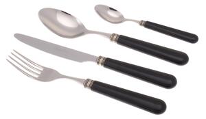 MISTRAL 24 Piece Coloured Cutlery Set in 18/10 Stainless Steel with 2.5 mm Thick Black PPL Handle