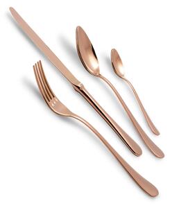 Serena 24 Piece Cutlery Set in Polished Copper Box, Stainless Steel 18-10 with Satin PVD Coating, 2.5 mm Thickness Copper