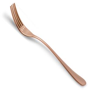 Serena Model Table Fork 6 Pieces Set in PVD Copper Stainless Steel 18.10 AISI304 2.5 mm in Cardboard Packaging