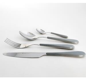 24-Piece Cutlery Set for 6 People SPRING in 18/10 Stainless Steel, 2 mm Thickness, Grey ABS Handle