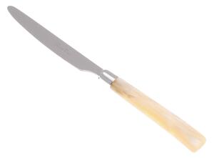Serrated Table Knife MOD Giada Set of 6 Pieces in 18.10 Steel Length 26 cm PBT Handle Dishwasher Safe Ivory Colour Giada Cutlery