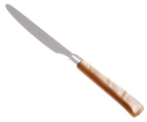 Serrated Table Knife MOD Giada Set of 6 Pieces in 18.10 Steel Length 26 cm Handle in PBT Dishwasher Safe Champagne Colour