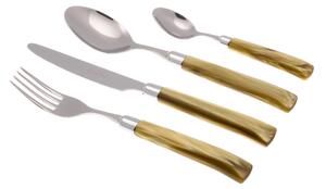 GIADA 4-Piece Cutlery Set in 18/10 Stainless Steel with 2.5 mm Olive Green Coloured Methacrylate Handle
