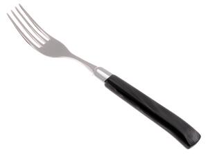 Giada Table Fork Set of 6 Pieces in 18.10 AISI430 Steel Length 26 Handle in Polymethyl Methacrylate PMMA with Metal Ring Dishwasher Safe Black